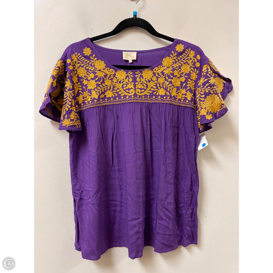 Top Sleeveless By Clothes Mentor In Purple & Yellow, Size: M
