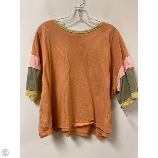 Top Short Sleeve By Easel In Orange, Size: M