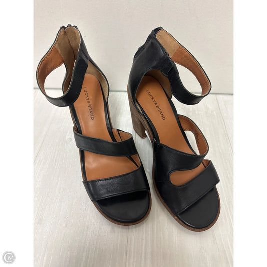 Sandals Heels Block By Lucky Brand In Black, Size: 8.5