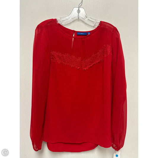 Top Long Sleeve By Apt 9 In Red, Size: M