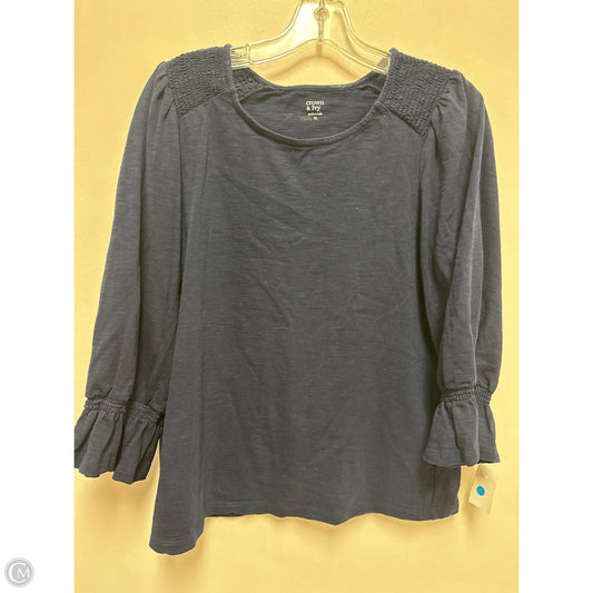 Top Long Sleeve By Crown And Ivy In Navy, Size: M