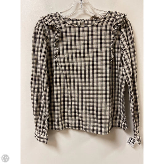 Top Long Sleeve By Loft In Black & Cream, Size: Sp