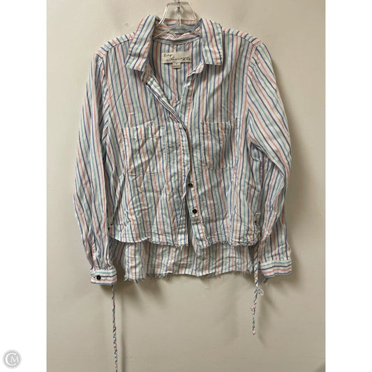 Blouse Long Sleeve By Vintage Havana In Striped Pattern, Size: S