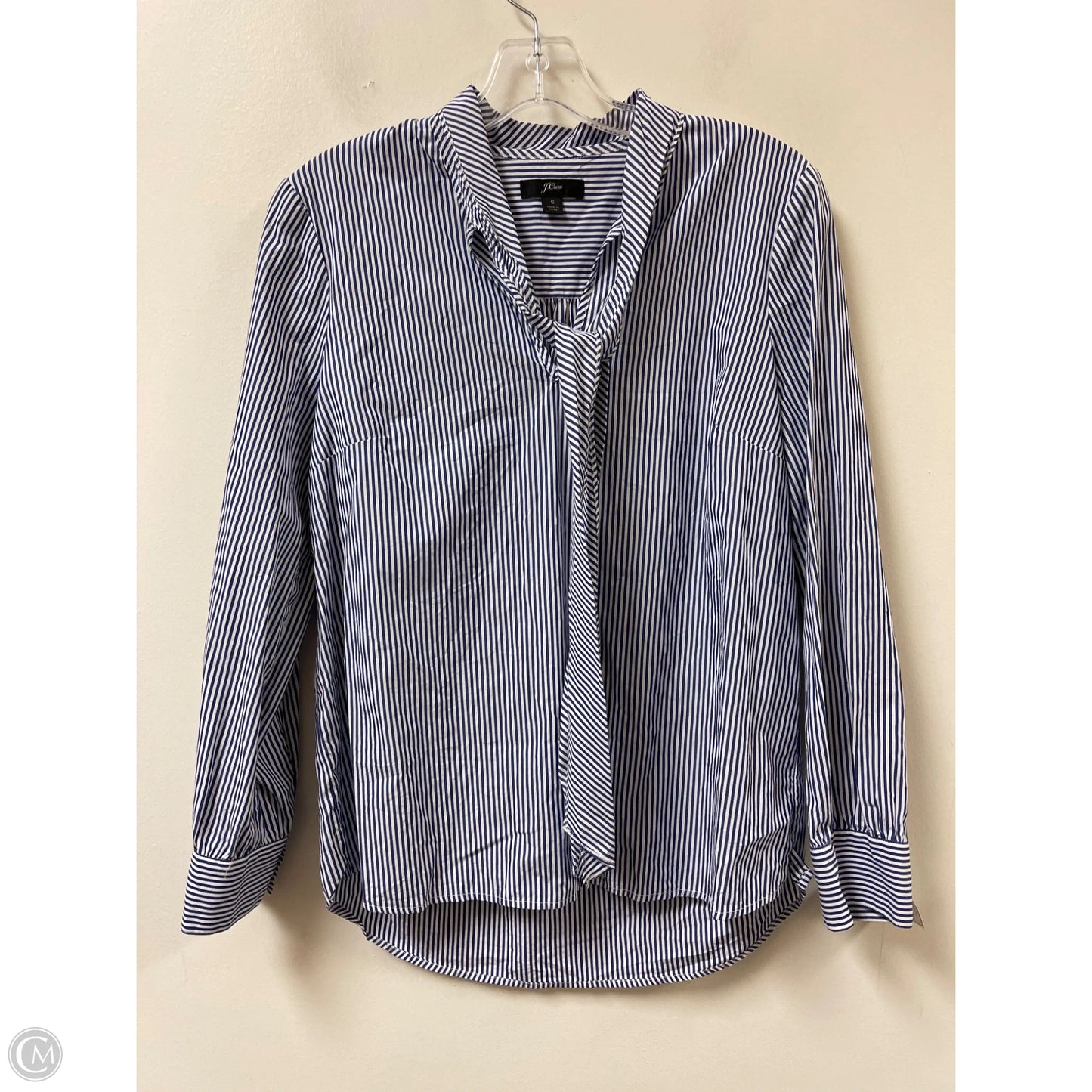 Top Long Sleeve By J. Crew In Blue & White, Size: S