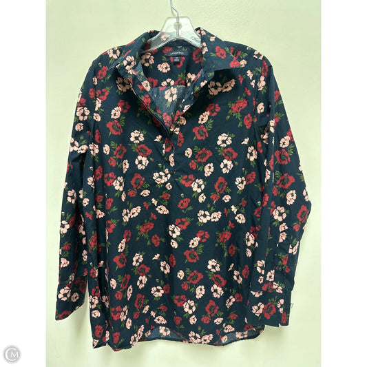 Top Long Sleeve By Lands End In Floral Print, Size: M