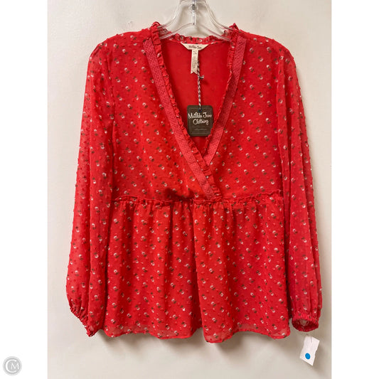 Top Long Sleeve By Matilda Jane In Red, Size: S