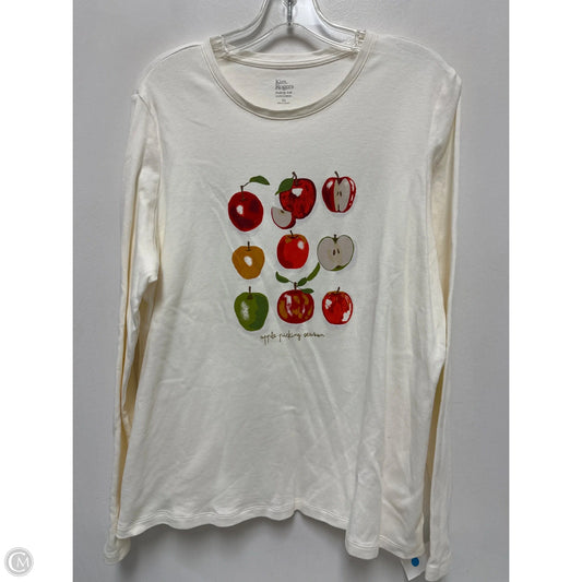 Top Long Sleeve By Kim Rogers In Cream, Size: Xl