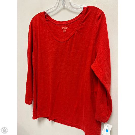Top Long Sleeve By New Directions In Red, Size: 1x