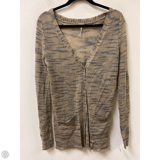 Sweater Cardigan By Free People In Brown & Grey, Size: M