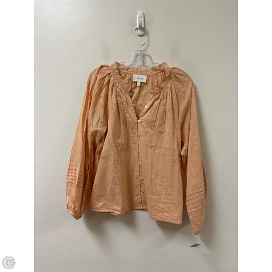 Blouse Long Sleeve By Cleobella In Peach, Size: S