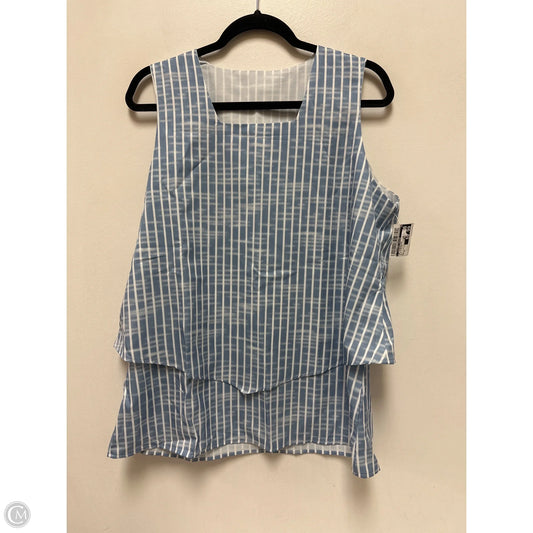 Top Sleeveless By Clothes Mentor In Blue & White, Size: Xl