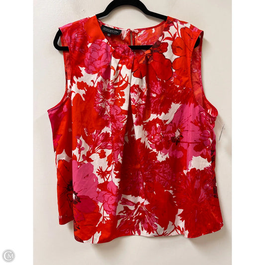 Top Sleeveless By Jones New York In Pink & Red, Size: 3x