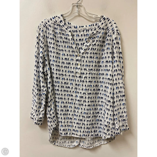 Top Long Sleeve By Clothes Mentor In Blue & White, Size: 2x