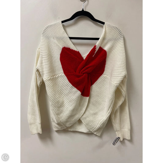 Sweater By Top Style In Red & White, Size: S
