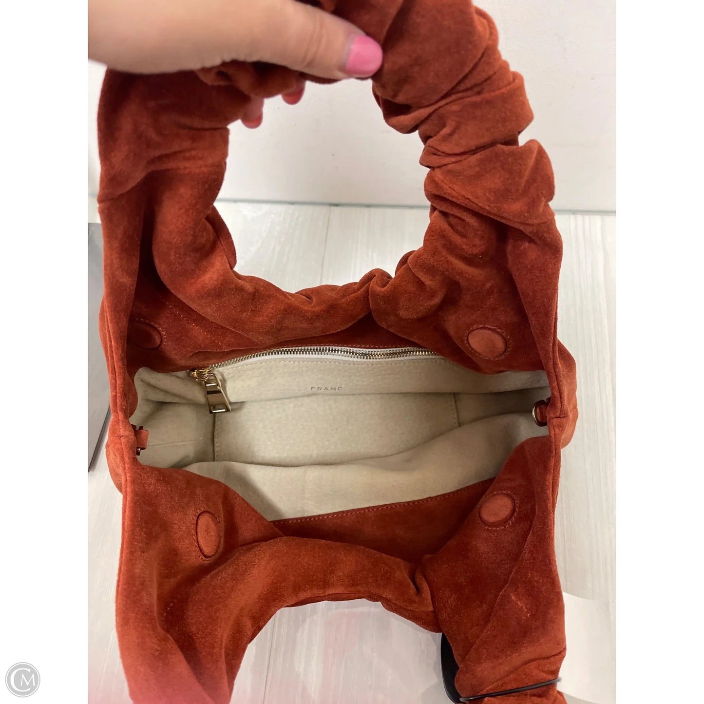 Handbag Leather By Frame, Size: Small