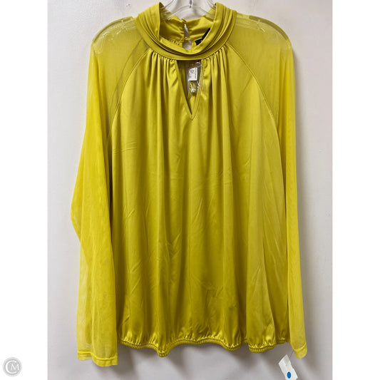 Top Long Sleeve By Ashley Stewart In Yellow, Size: 3x
