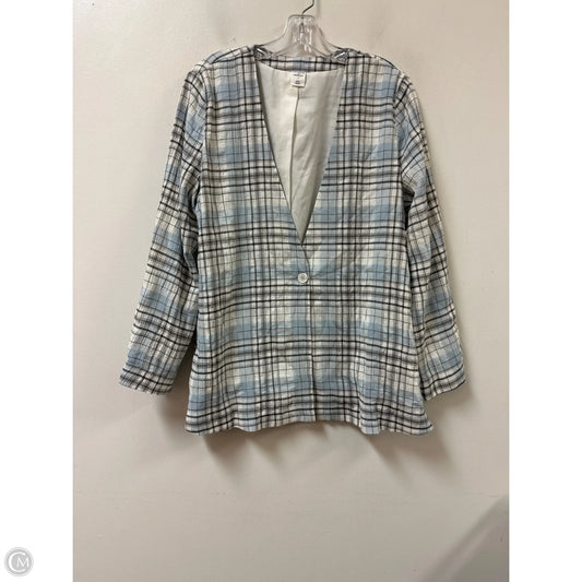 Top Long Sleeve By Melrose And Market In Blue & Grey, Size: M