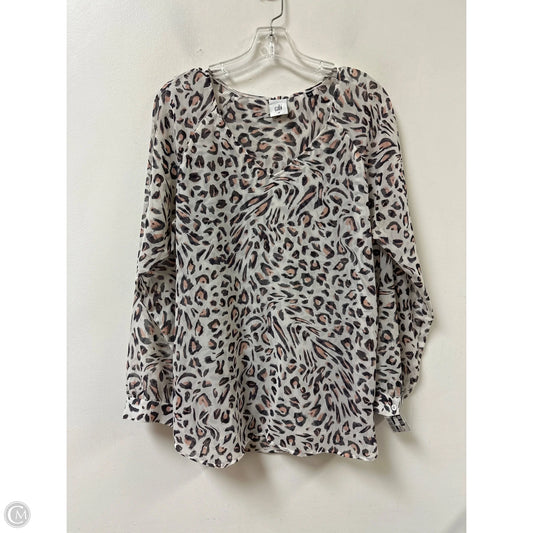 Top Long Sleeve By Cabi In Animal Print, Size: M