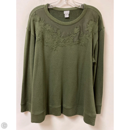 Sweatshirt Crewneck By Chicos In Green, Size: Xl