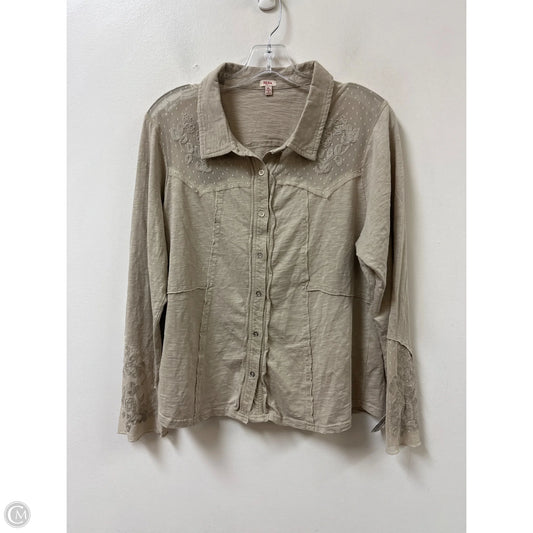 Top Long Sleeve By Reba In Brown, Size: Xl