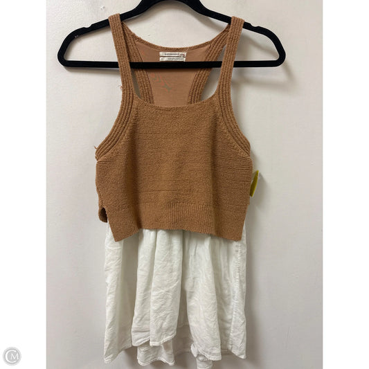 Top Sleeveless By Anthropologie In Brown & White, Size: S