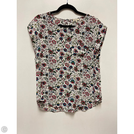 Top Short Sleeve By Lily White In Floral Print, Size: L
