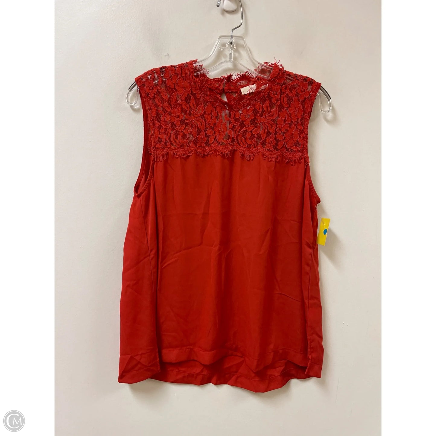 Top Sleeveless By Elodie In Orange, Size: L