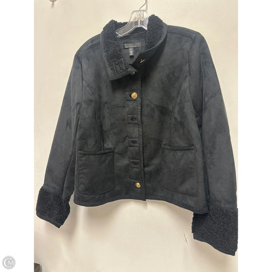 Jacket Faux Fur & Sherpa By White House Black Market In Black, Size: Xl