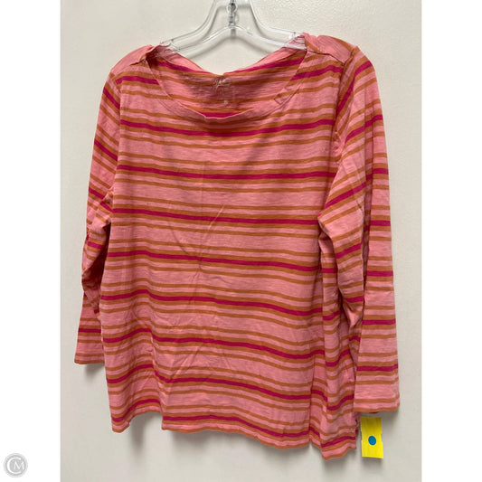 Top Long Sleeve By J. Crew In Brown & Pink, Size: 1x