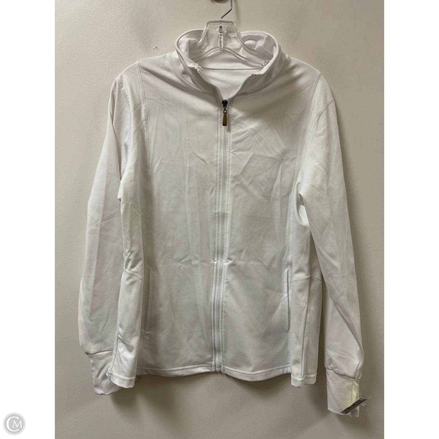 Athletic Jacket By Clothes Mentor In White, Size: 1x