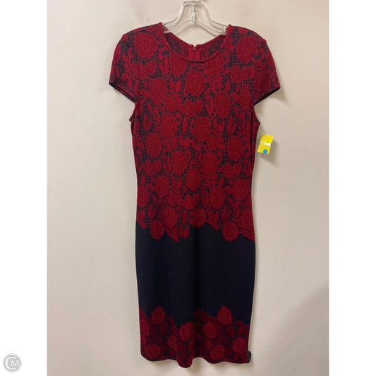 Dress Luxury Designer By St John Collection In Black & Red, Size: S