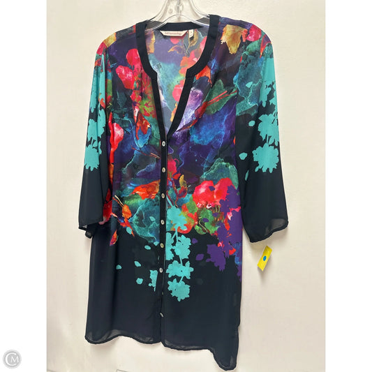 Tunic Long Sleeve By Soft Surroundings In Floral Print, Size: S