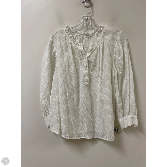 Top Long Sleeve By Gap In White, Size: S