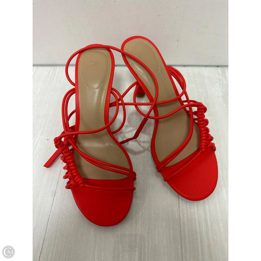 Sandals Heels Kitten By H&m In Orange, Size: 9.5
