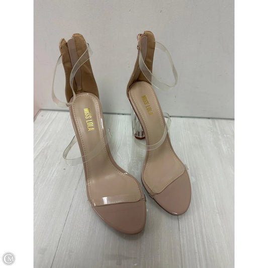 Sandals Heels Block By Clothes Mentor In Clear, Size: 8.5
