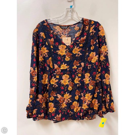 Top Long Sleeve By Bloomchic In Orange & Red, Size: L
