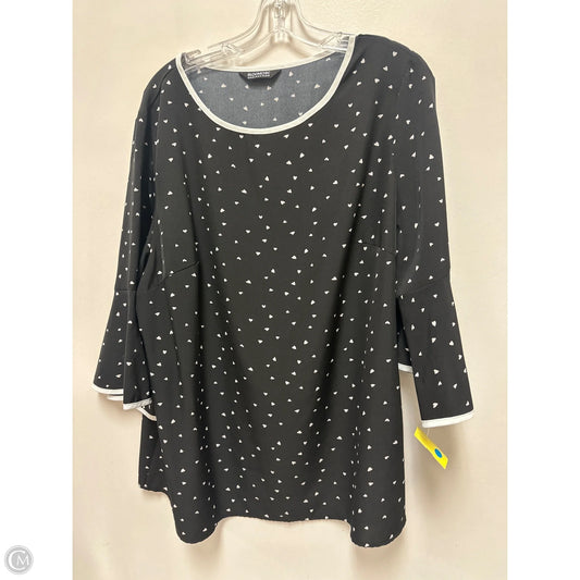 Top Long Sleeve By Bloomchic In Black & White, Size: 1x