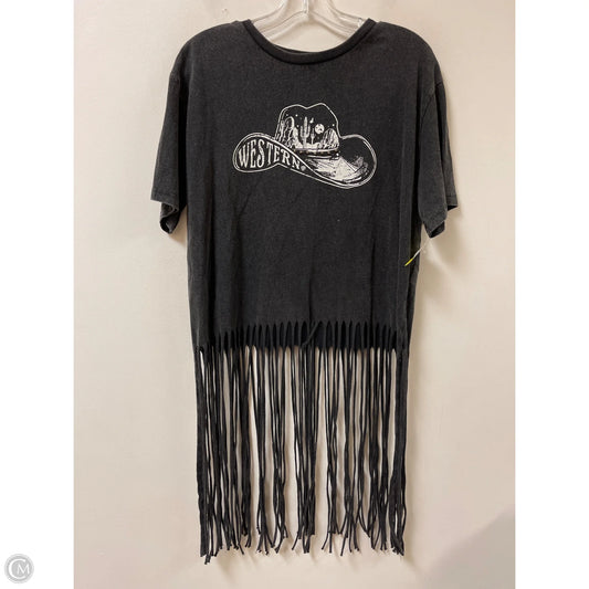 Tunic Short Sleeve By Rock & Roll In Grey, Size: L