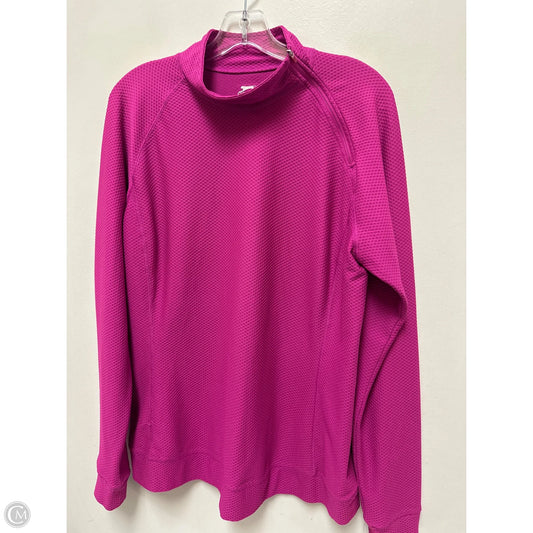 Athletic Top Long Sleeve Collar By Slazenger In Pink, Size: Xl