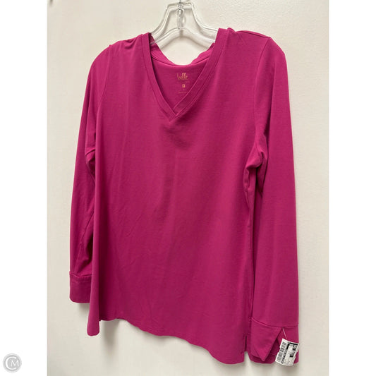 Top Long Sleeve By Belle By Kim Gravel In Pink, Size: S