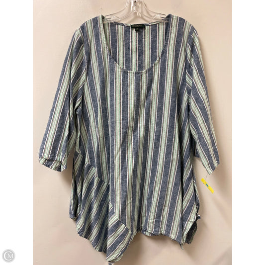 Tunic Long Sleeve By For Cynthia In Striped Pattern, Size: 2x