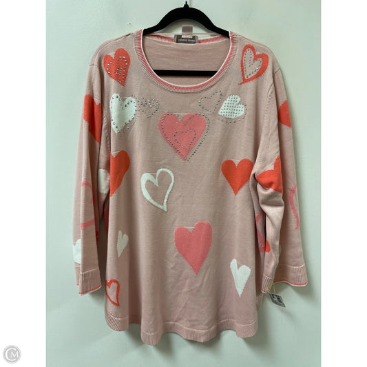 Sweater By Allison Daley In Pink, Size: 2x