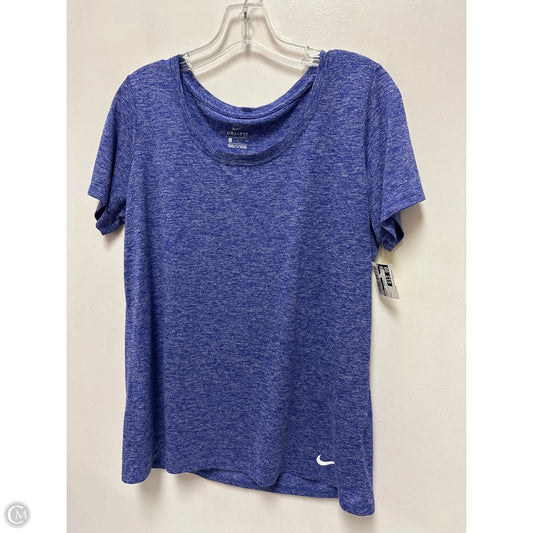 Athletic Top Short Sleeve By Nike In Purple, Size: L