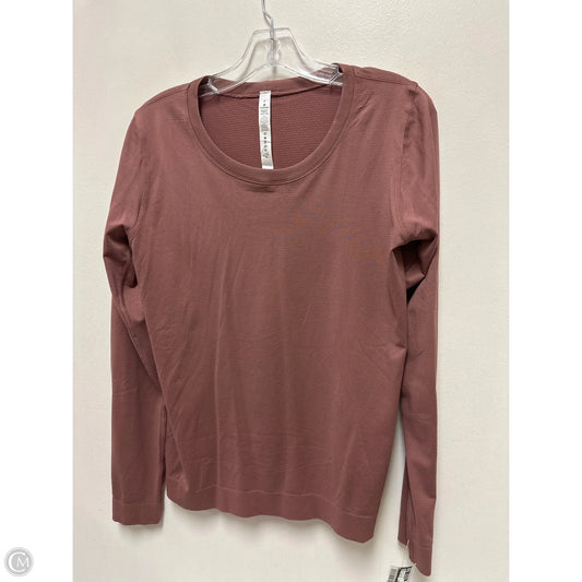 Athletic Top Long Sleeve Collar By Lululemon In Pink, Size: 8
