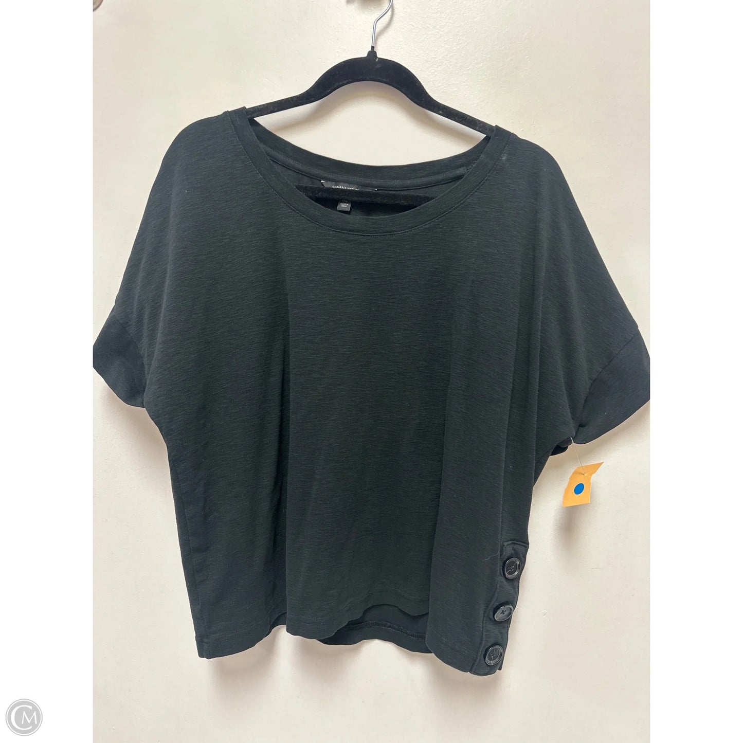 Top Short Sleeve By Banana Republic In Black, Size: Xl