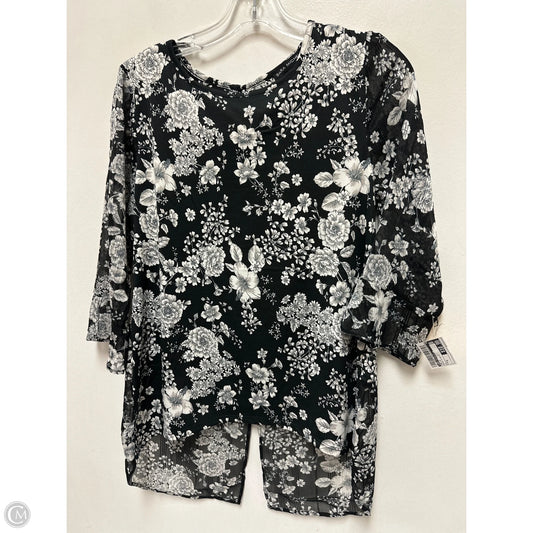 Top Long Sleeve By Sara Michelle In Black & White, Size: S