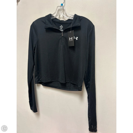 Athletic Top Long Sleeve Collar By Under Armour In Black, Size: M