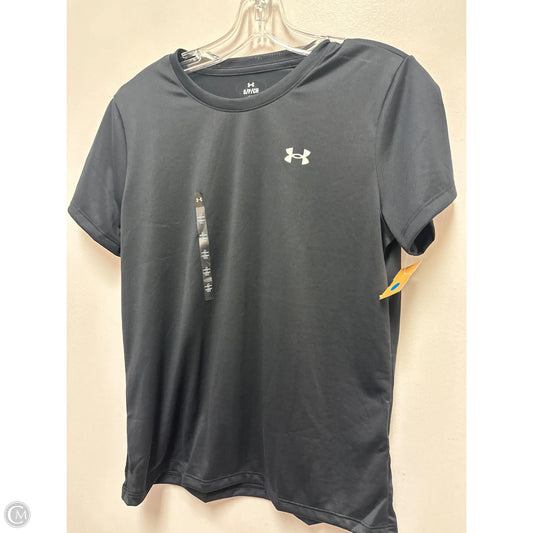 Athletic Top Short Sleeve By Under Armour In Black, Size: S