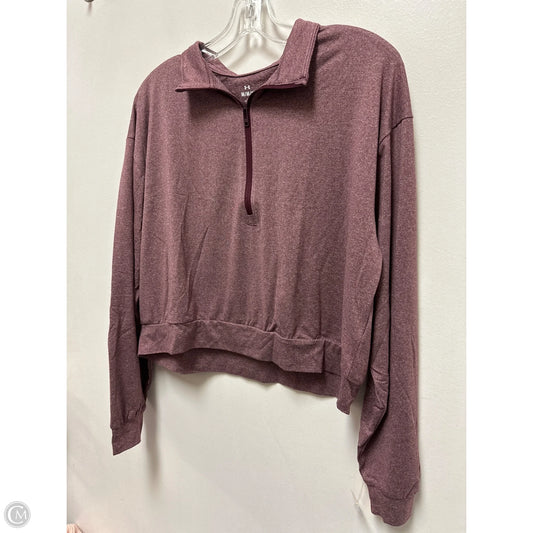 Athletic Top Long Sleeve Collar By Under Armour In Red, Size: M