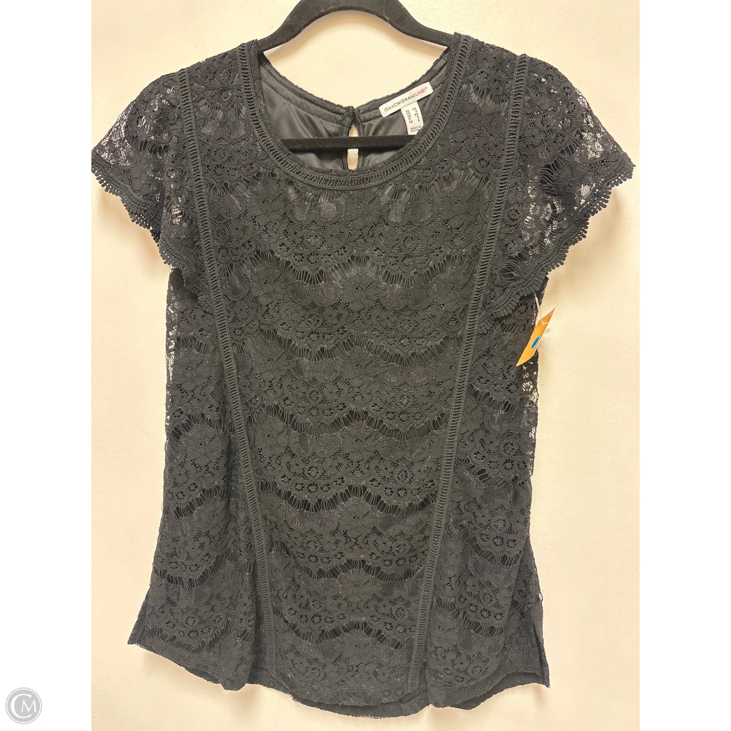 Top Short Sleeve By Isaac Mizrahi Live Qvc In Black, Size: Xs